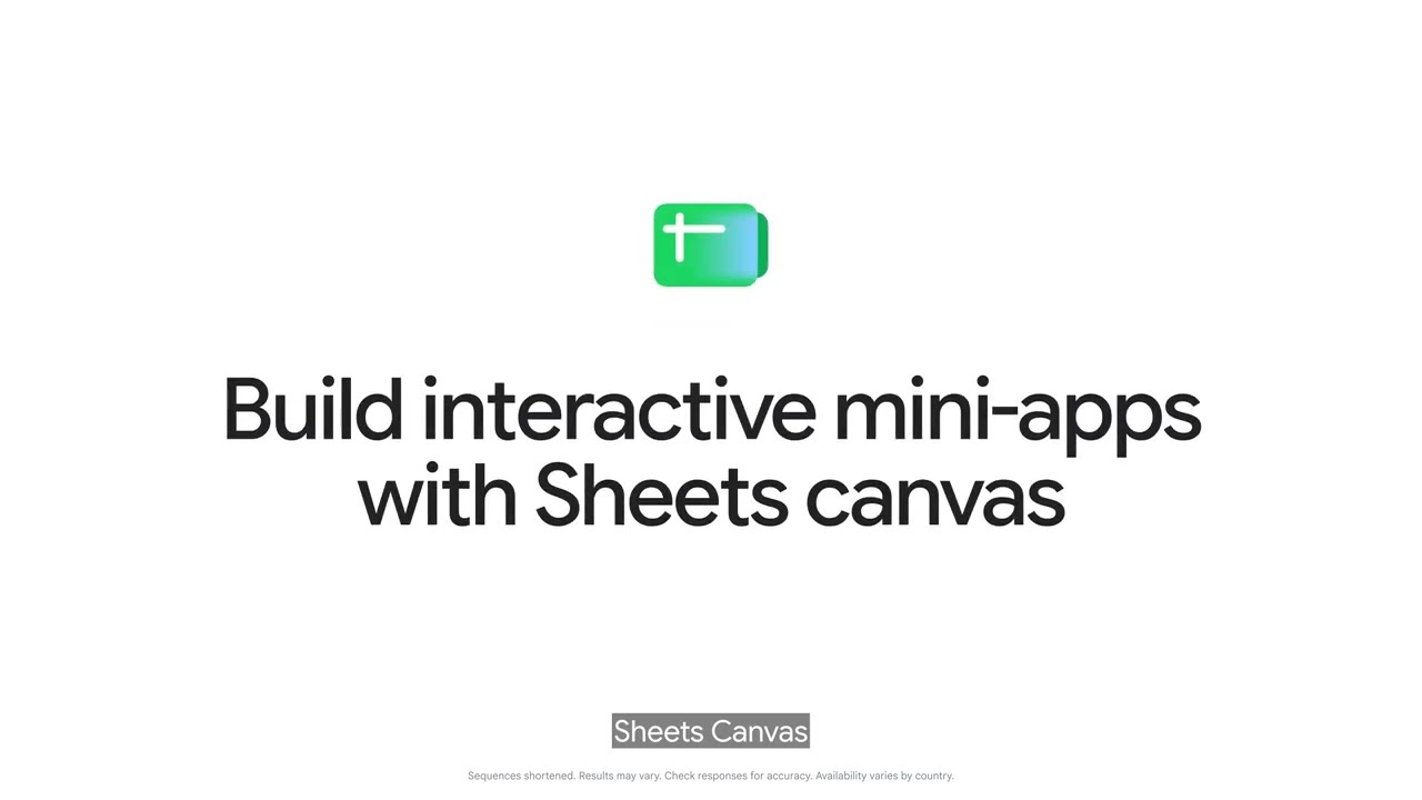 Create interactive mini-apps with Sheets canvas