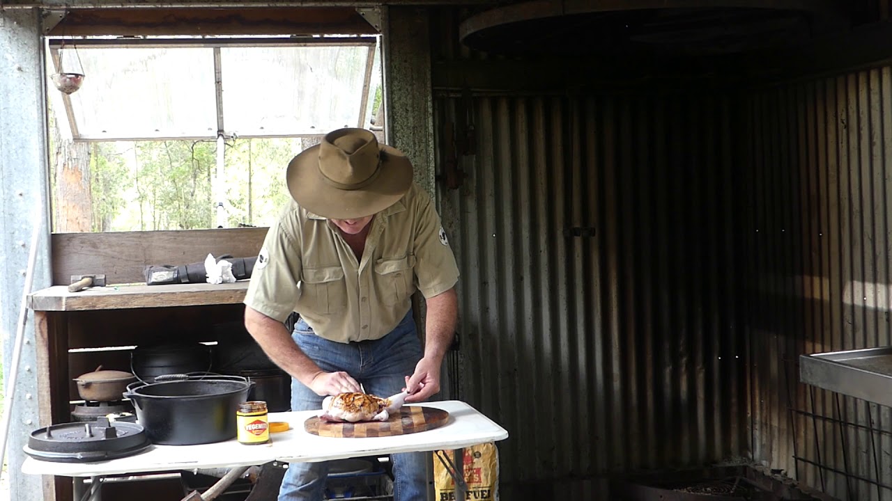 Vegemite Chook - camp oven cooking with Ranger Nick
