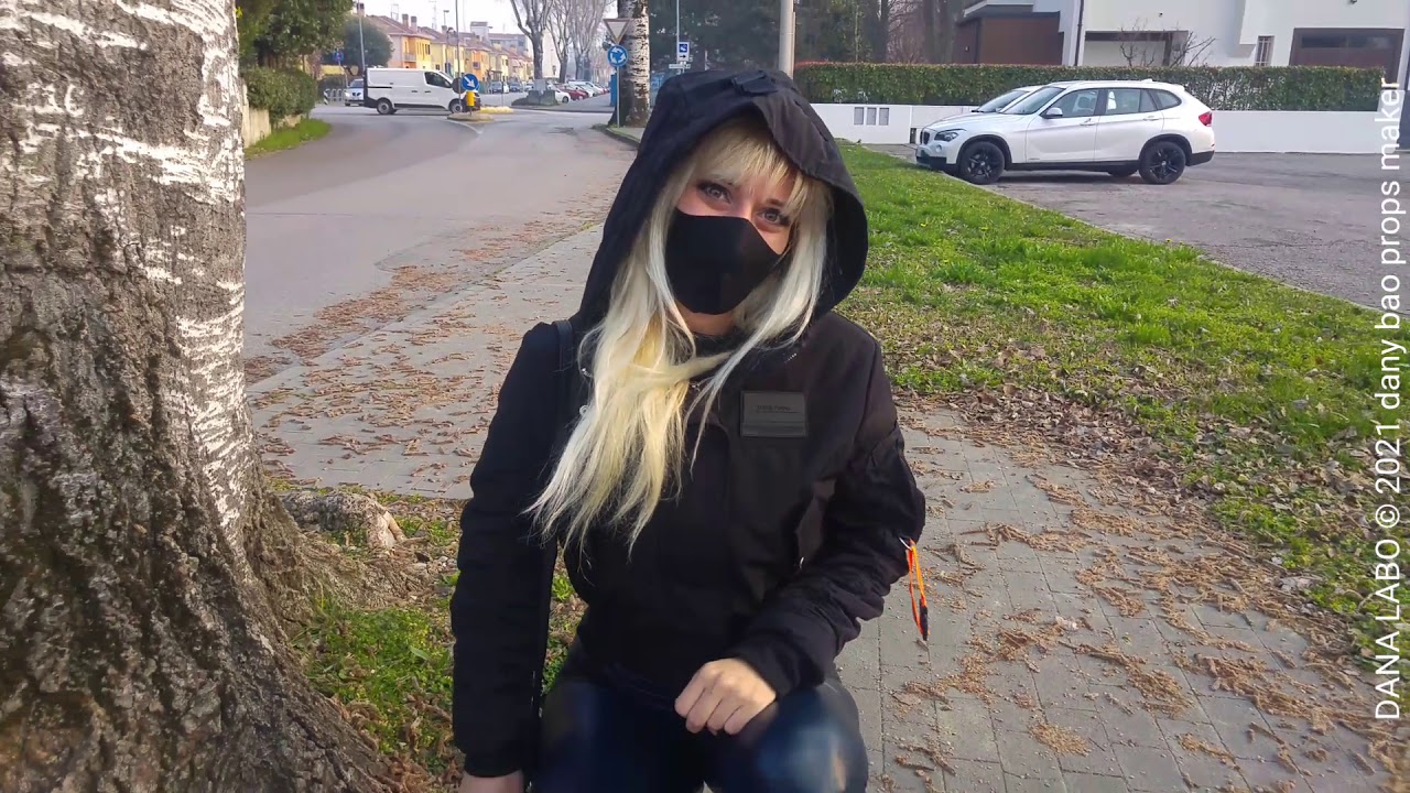 DANA LABO - MY BLONDE WIFE IN SPRING CLOTHING, LEATHER NEW ROCK  BOOTS, RUBERIZED TIGHT LEGGINGS