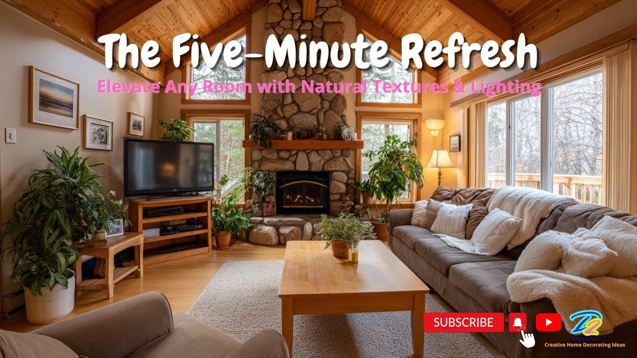 Пятиминутное обновление ✨ Преобразите любое помещение с помощью натуральных текстур и освещения 🌿🕯️