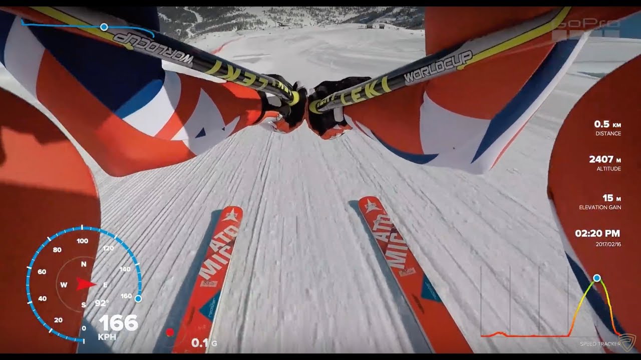 POV Speed Ski 167kph training in Vars - GoPro data overlays.