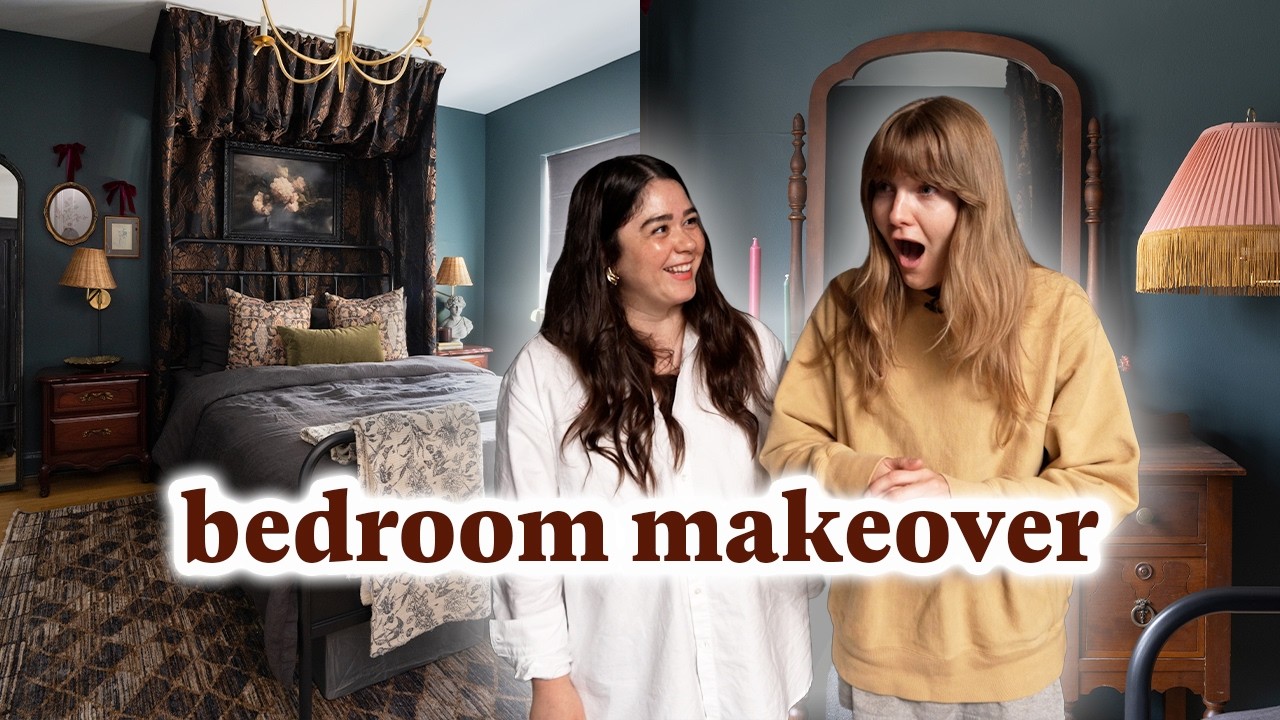 Whimsical Dark Academia Bedroom Makeover | DIY Canopy Using IKEA