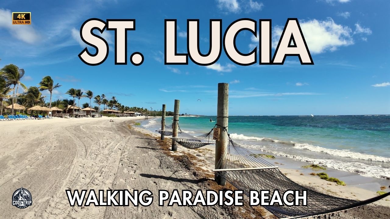 🇱🇨 Paradise Beach Walk – St  Lucia Coconut Bay Resort | Treadmill Scenery [4K] #54
