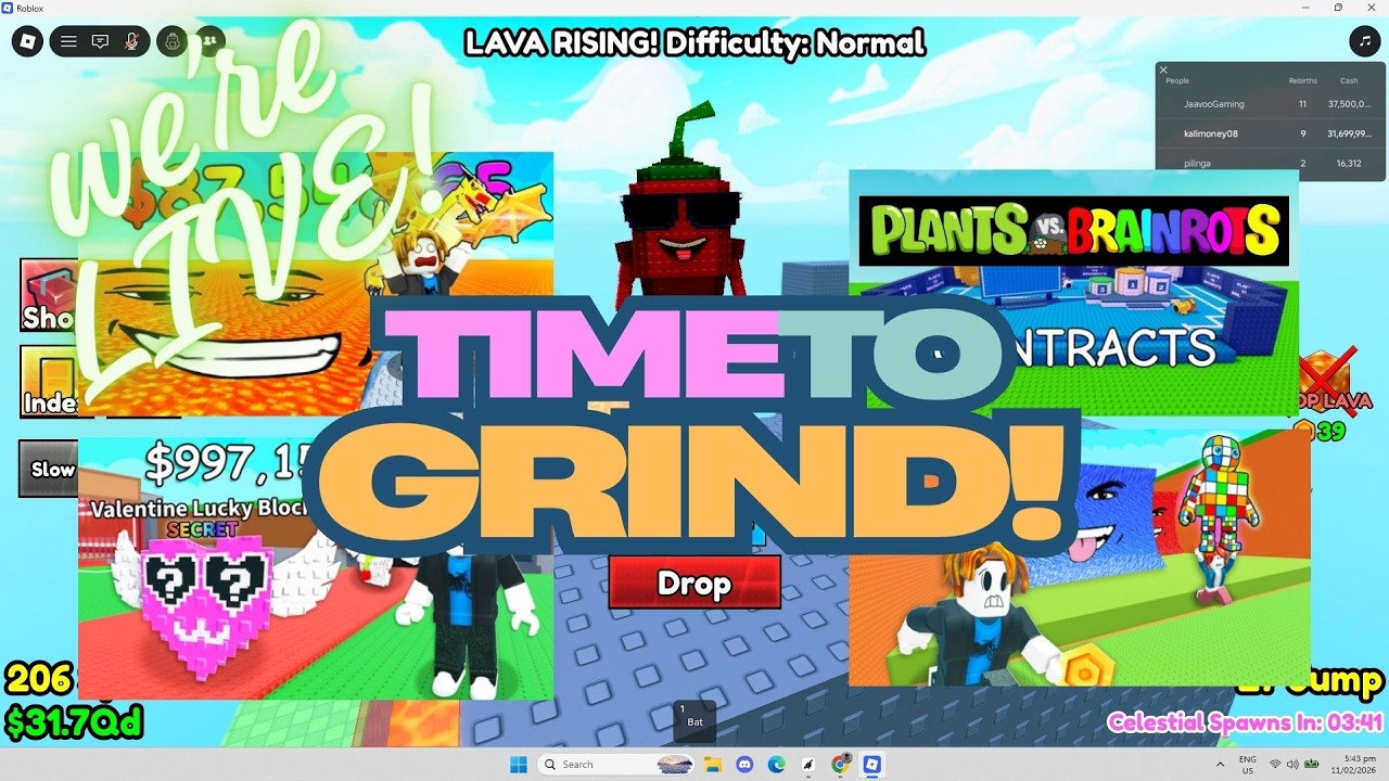 LIVE! Roblox Chaos x4! ETFB, SLFB, PVB & SAB LIVE 🌋⚡
