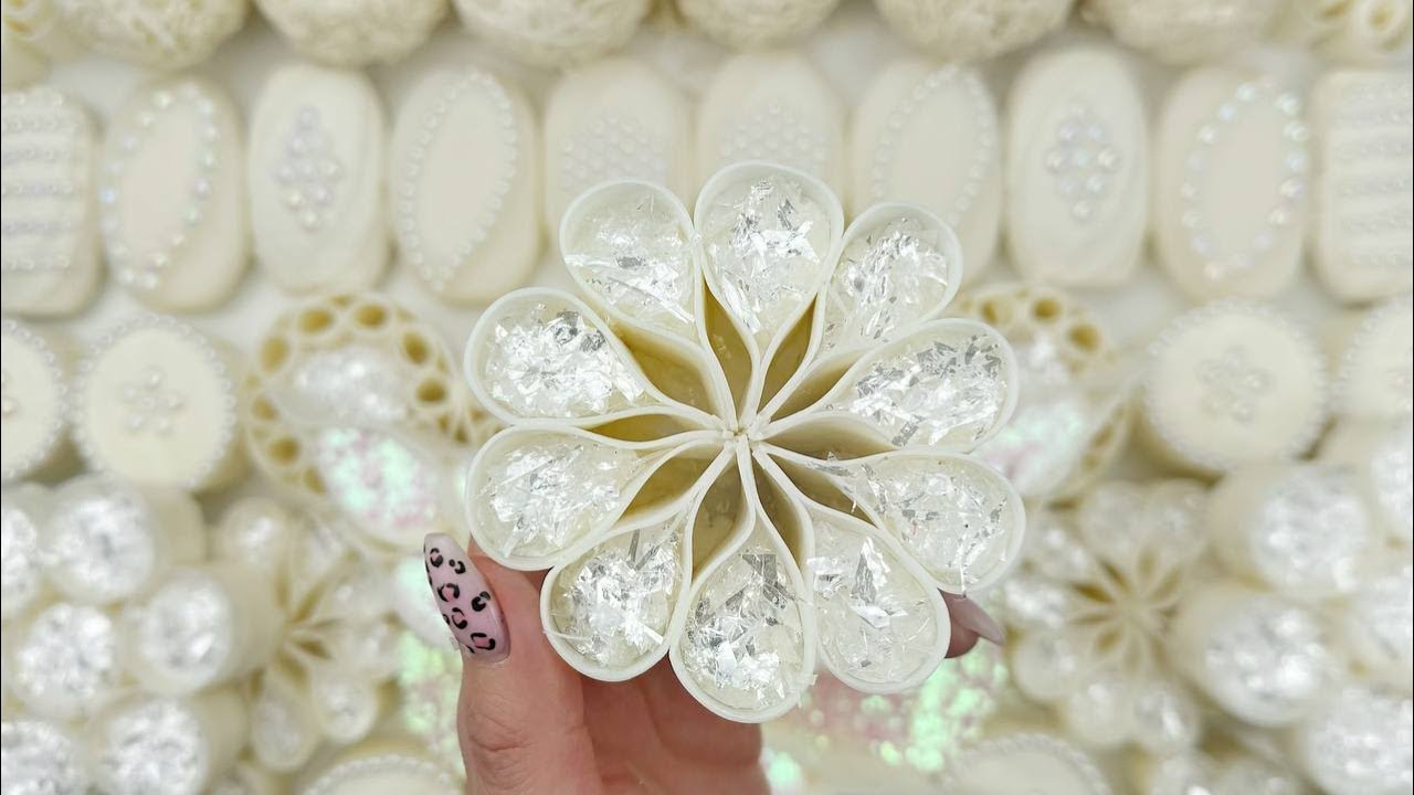 FOAM&GLITTER&STARCH★ASMR SOAP★Compilation set★Crushing soap★Cutting soap cubes★