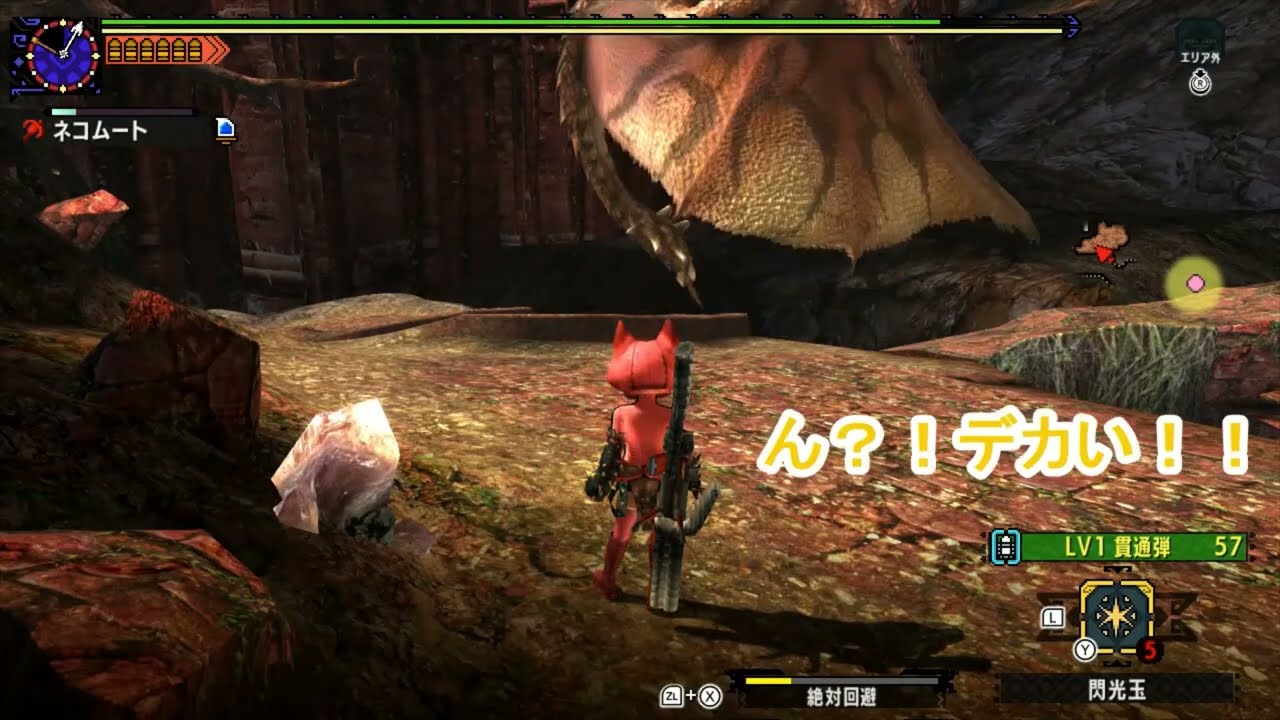 MHXX 規格外限界最大サイズのリオレウス（2224.69）が降りてくる瞬間