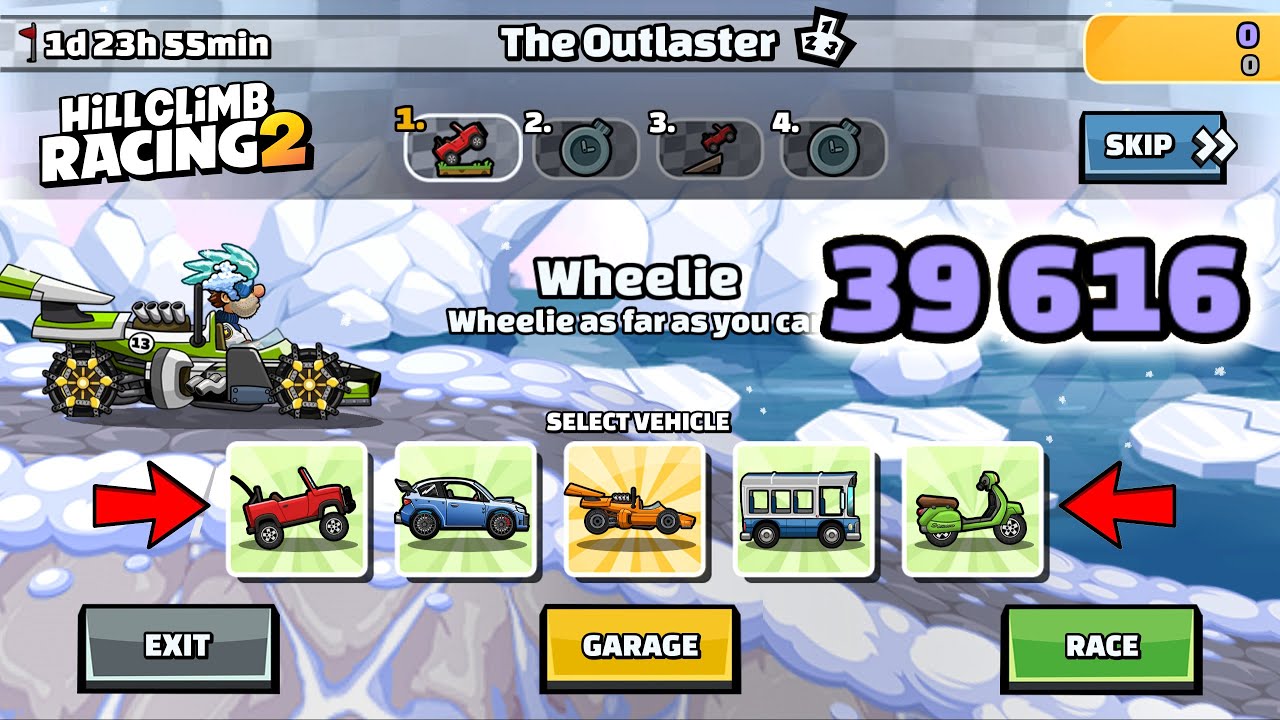 Hill Climb Racing 2 – 39616 (40111) points in THE OUTLASTER Team Event