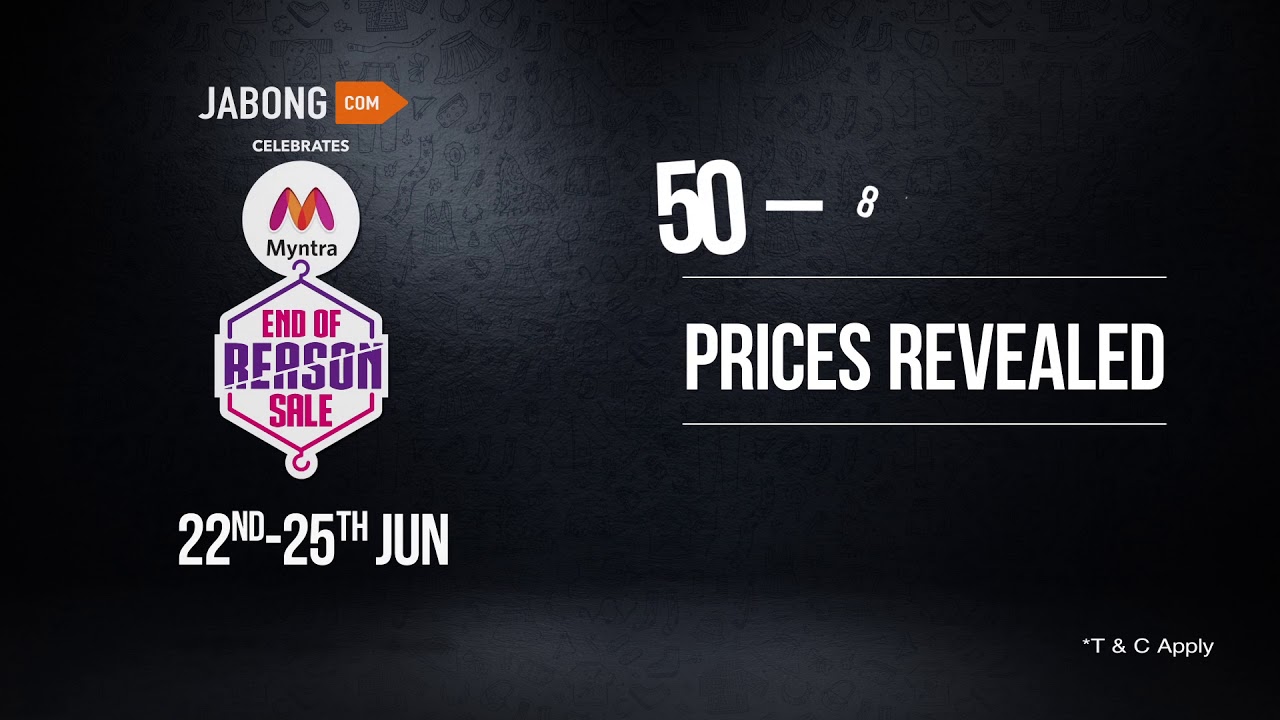 Myntra EORS | End of Reason Sale on Jabong from 22June - 25June