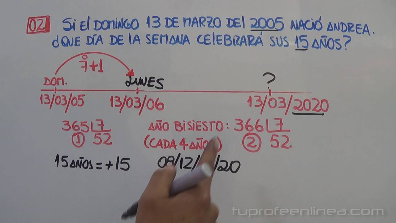 PROBLEMAS SOBRE CALENDARIOS (varios casos)