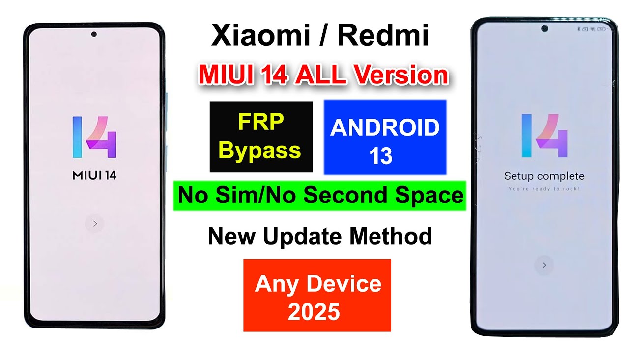 Xiaomi/Redmi/Poco MIUI 14 FRP Bypass Android 13 | All MIUI 14 FRP Unlock Security 2025 Without Pc