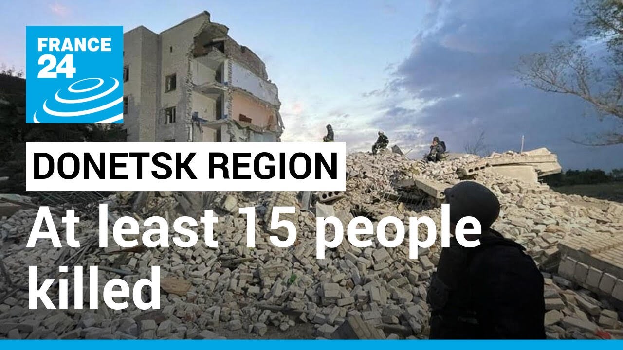 Donetsk region: Rocket attack collapses apartment block in Ukraine's Donbas &bull; FRANCE 24 English