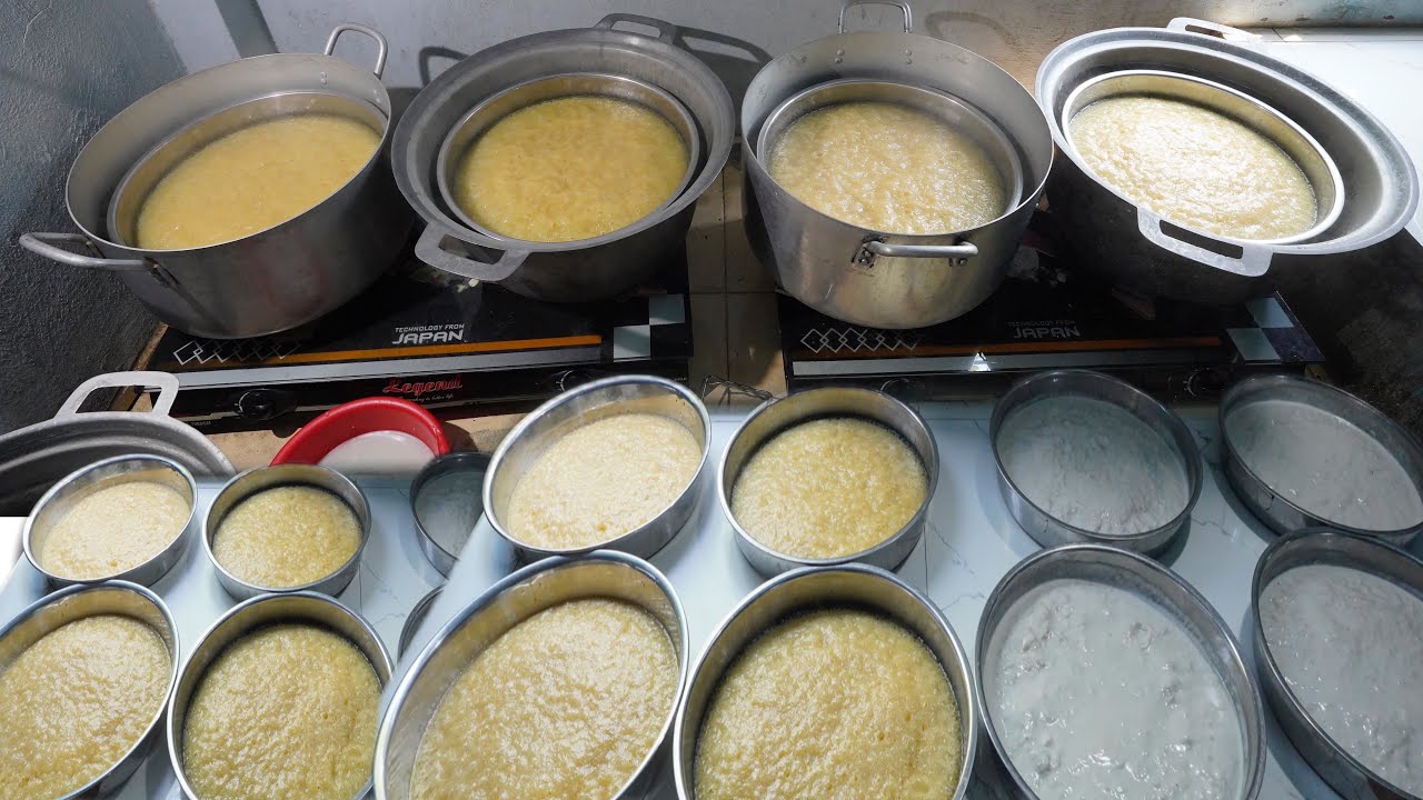 Độc đáo cách làm món bánh bò lắc nước cốt độc quyền ở Châu Đốc
