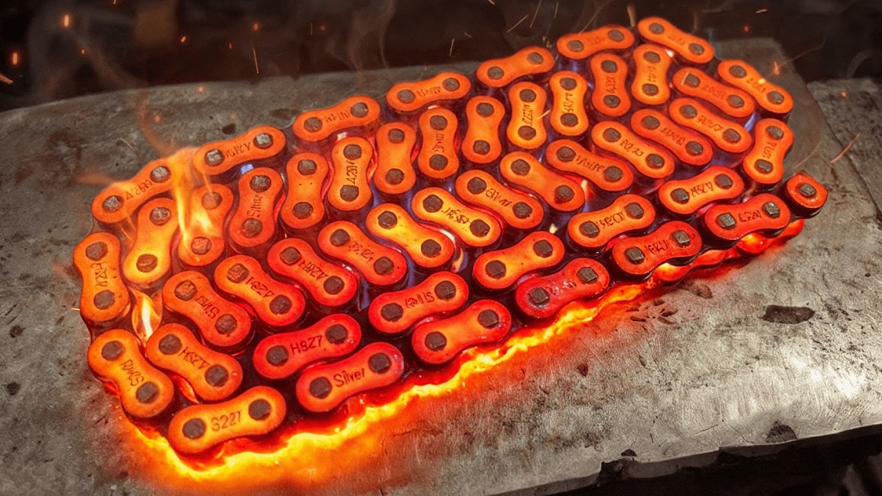 Handmade Knife Forged from Steel Bicycle Chain