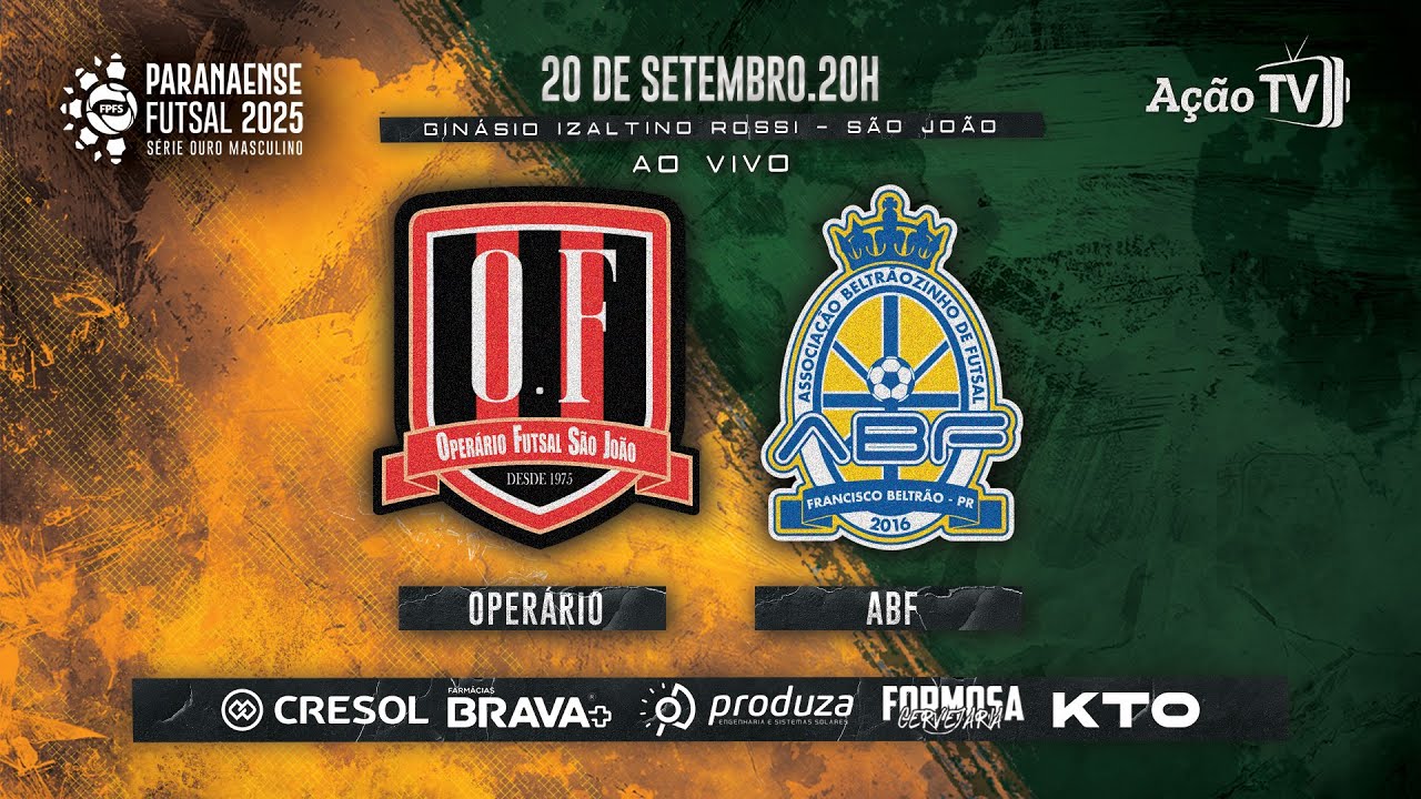 AO VIVO E COM IMAGENS | OPER&Aacute;RIO X ABF | 1R - TORNEIO DA MORTE | S&Eacute;RIE OURO 2025
