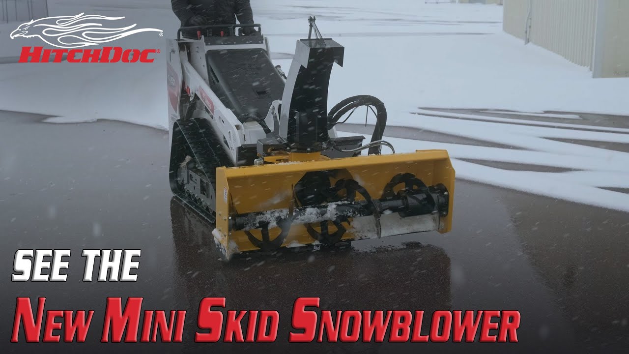 Compact Power: HitchDoc Mini Skid Steer Snowblower in Action