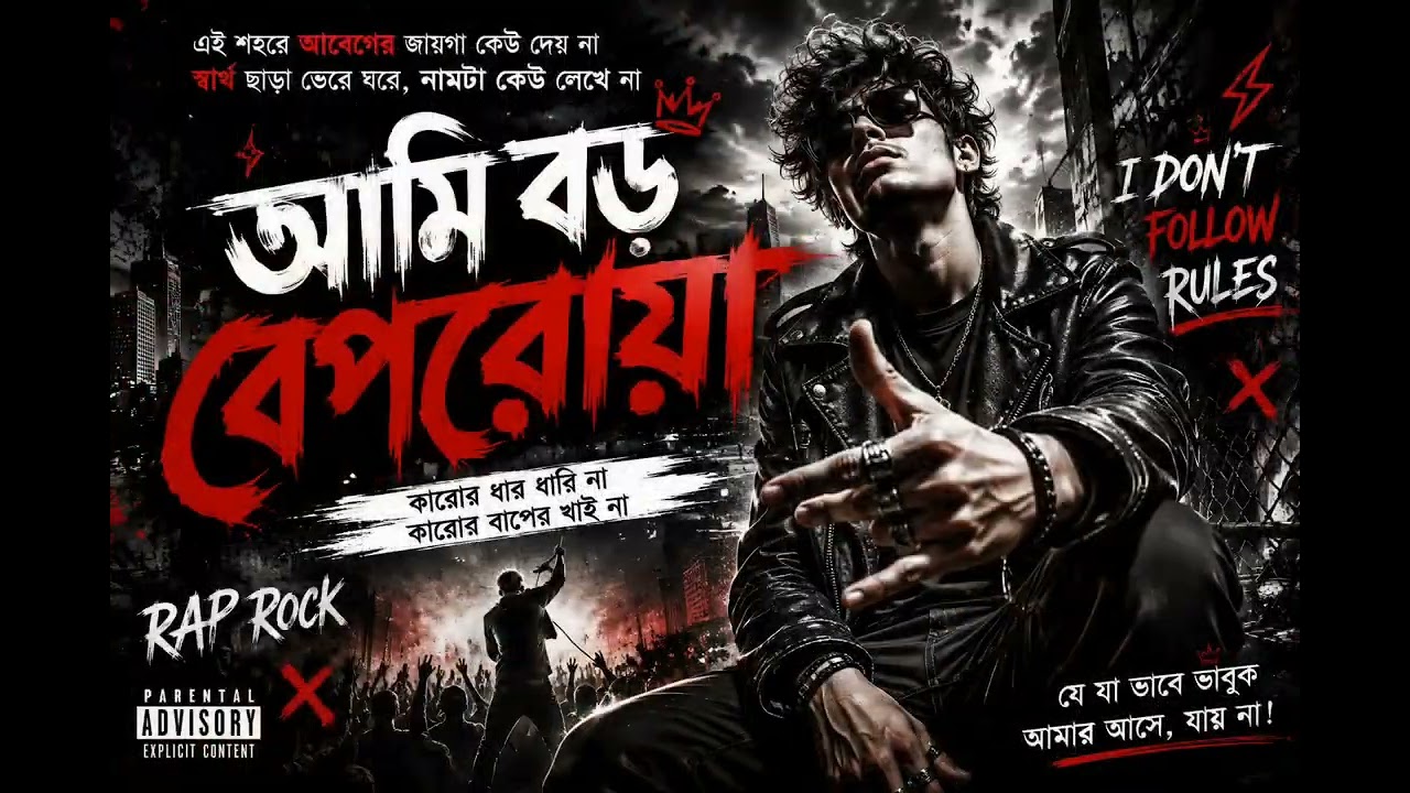 আমি বড় বেপরোয়া | Rap Rock Song | Bangla Attitude Rap | Hard Rock Mix 2026