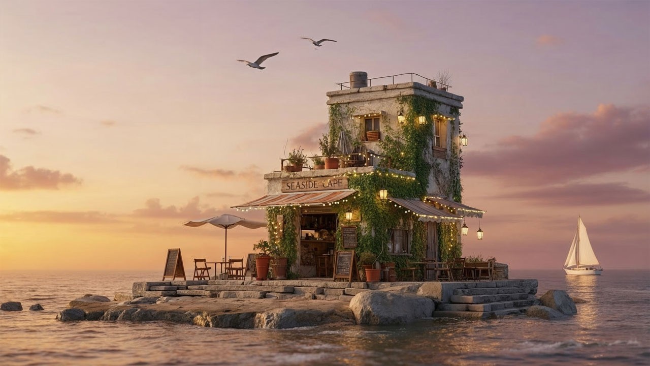 Animated Island Cafe 🏝️ Lofi Music to Relax