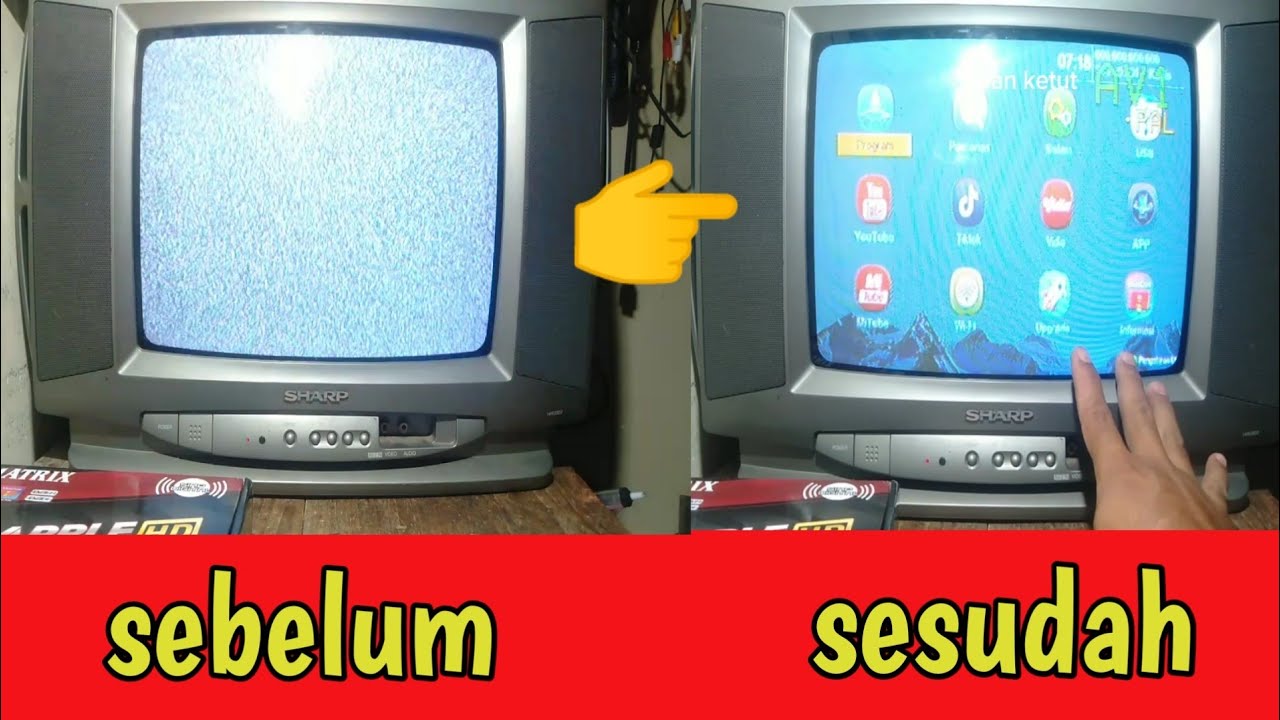 cara mudah masuk mode av di tv tabung sharp untuk pemasangan stb tv digital