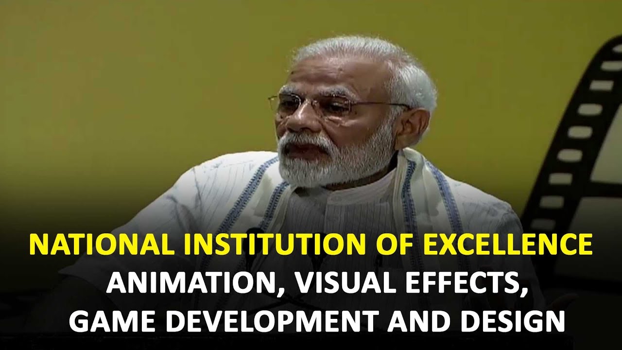 PM Modi talking about national institution of animation, Visual effects, game development and design