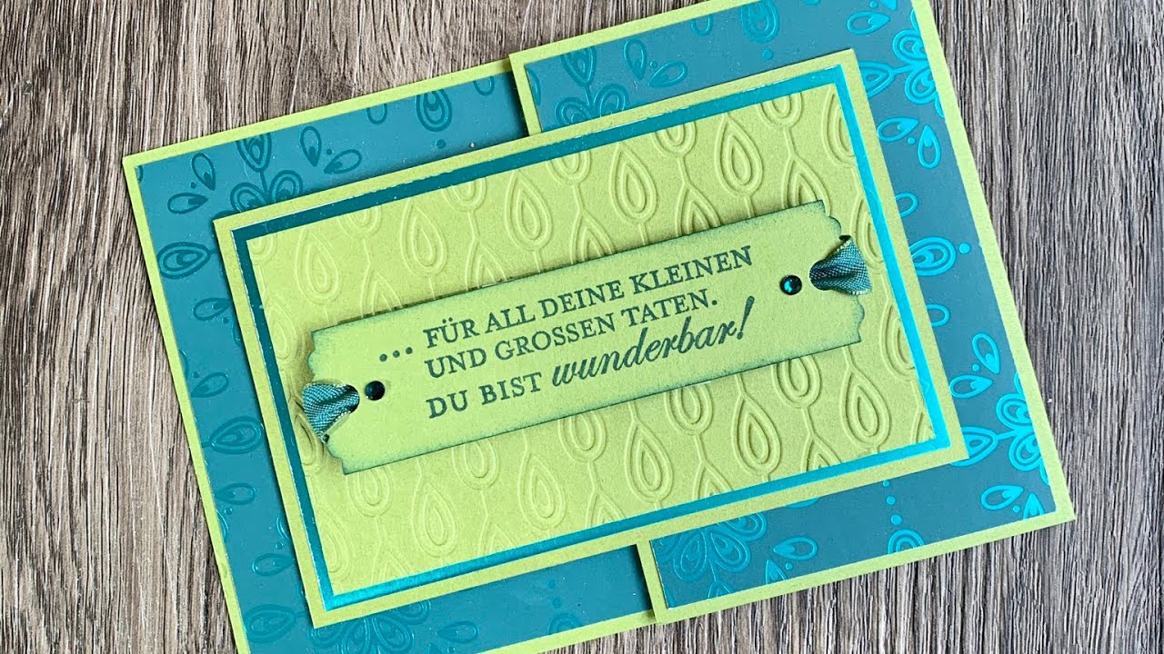 Tutorial: Double Fold Karte Pfauenpracht / Double card using Stampin' Up! Noble Peacock