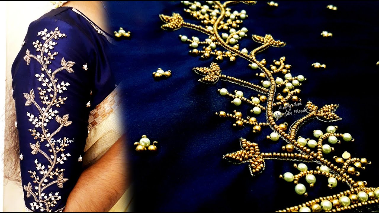 Aari Work Blouse 49 | Grand Aari Lehenga Blouse Designing | Step by Step Tutorial | Simply Aari