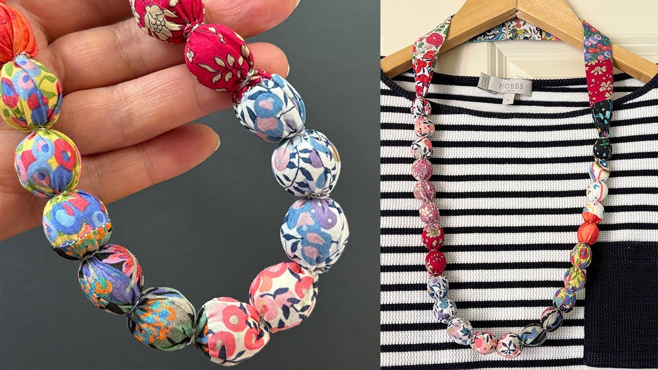 💖 How to Use Scrap Fabric Make a Beautiful Necklace | SAVE MONEY Beads Necklace | Collar de tela