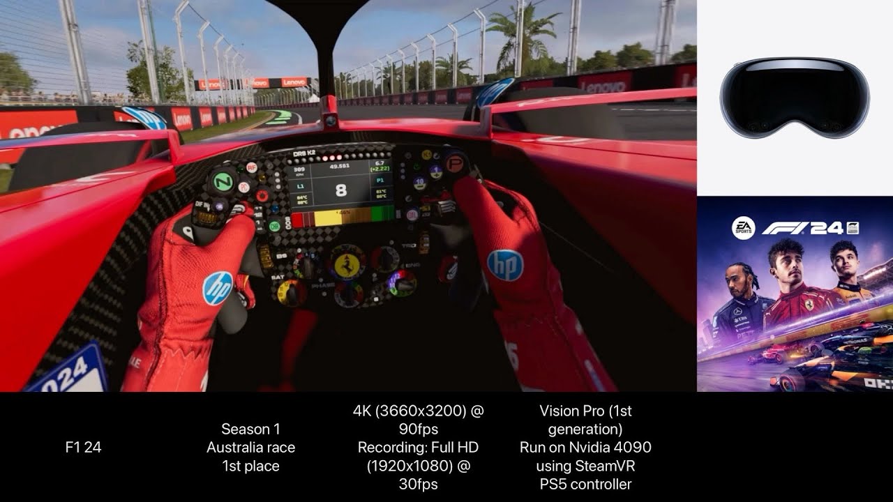 F1 24 - S1-3, Australia race (1st place) - (Streamed to Vision Pro)