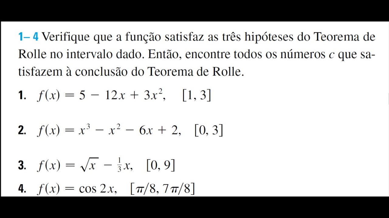 Aplicação do Teorema de Rolle - Calculo II