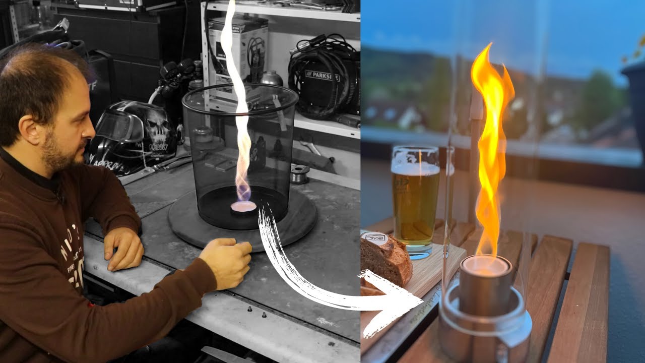 Selbstgebauter FEUERTORNADO für die Terrasse - Bioethanolkamin