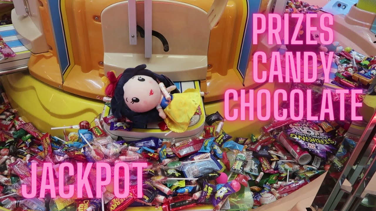 Winning Snow White BIG SWEET LAND Candy Pusher JACKPOT - Arcade Game, Prizes, Chocolate