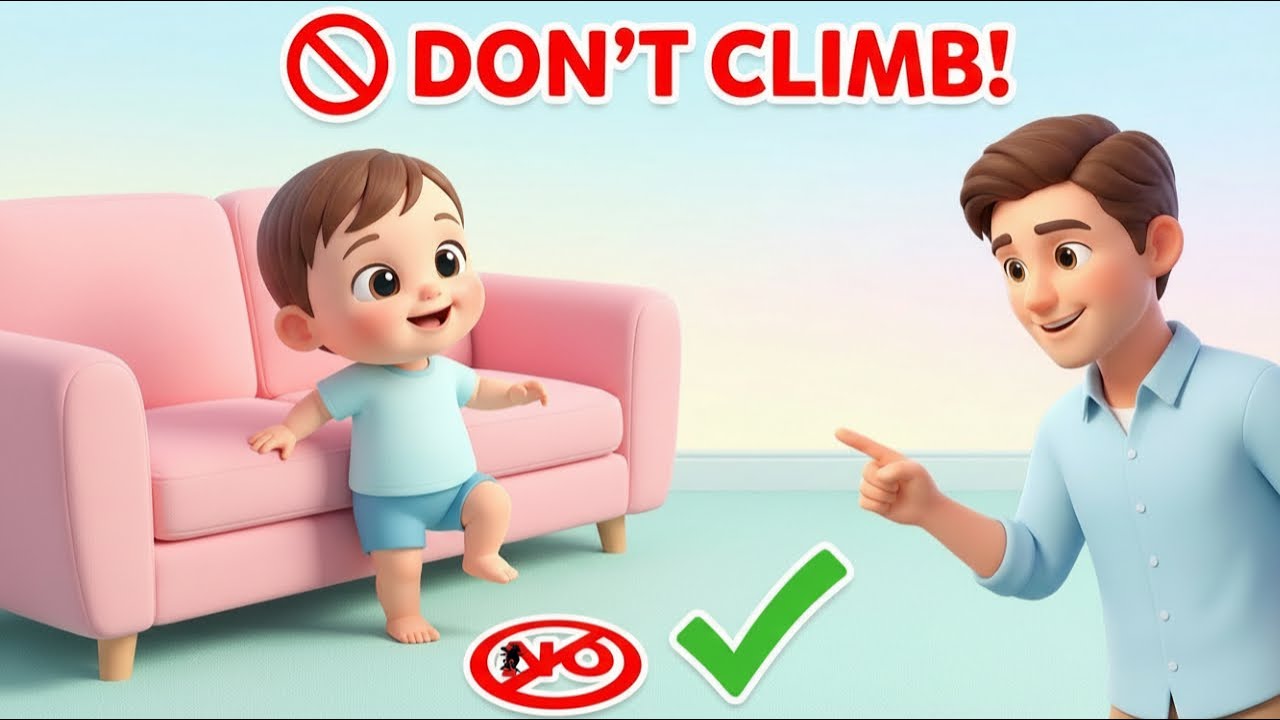 Don’t Climb on Furniture 🚫🪑 | Safety Song for Kids | Good Habits Nursery Rhyme