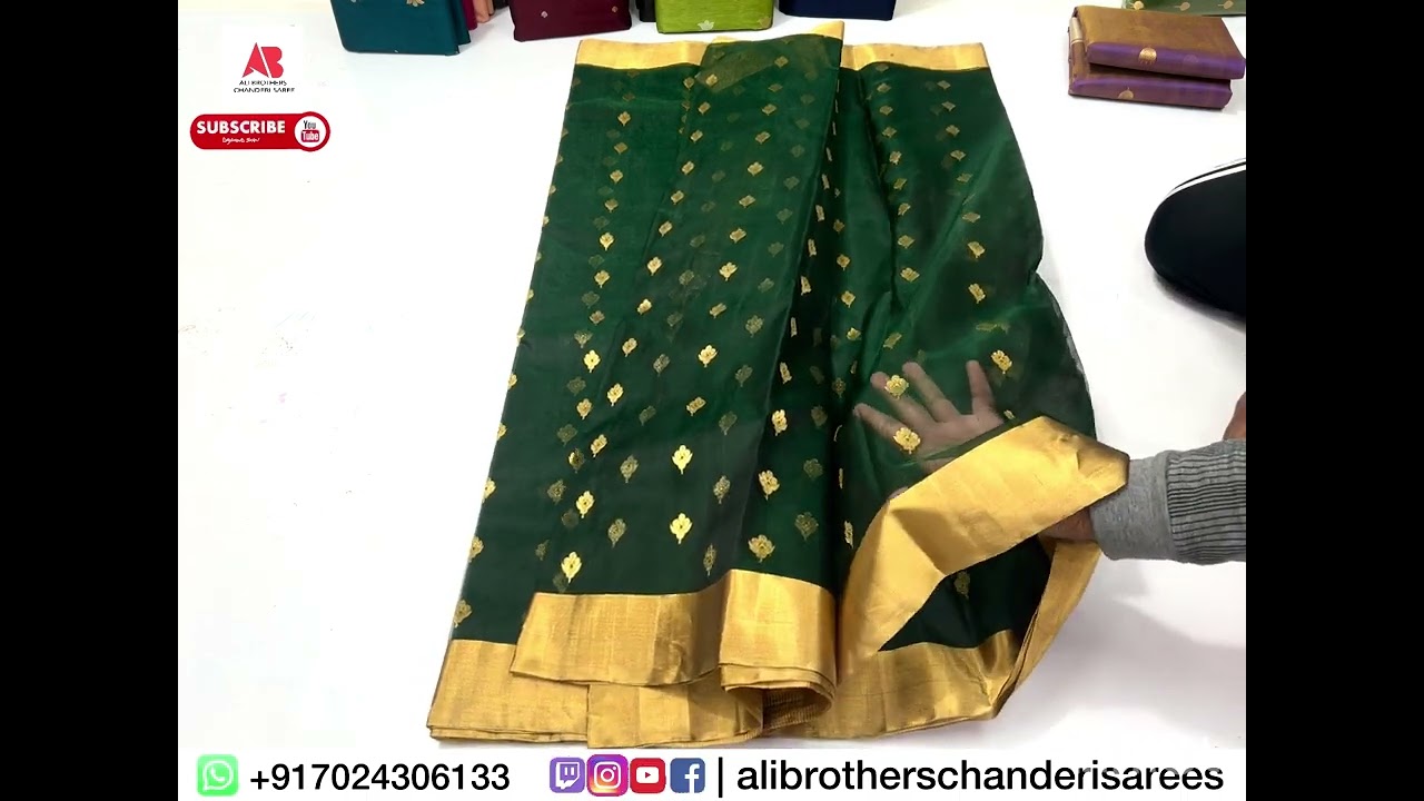 चंदेरी साड़ी | Chanderi Katan Silk | +917024306133 #alibrotherschanderisarees #chanderisaree 