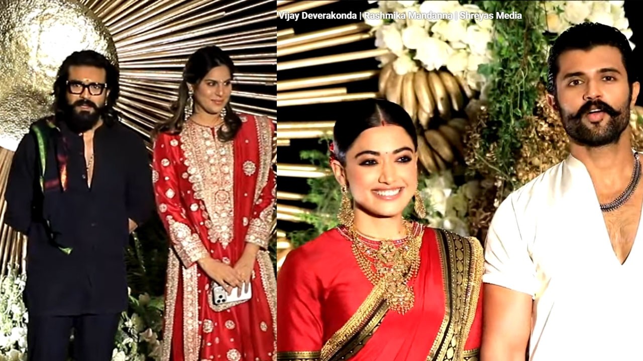 Peddi Ram Charan at Virosh Wedding Reception | Vijay Devarakonda Rashmika | TV5 News