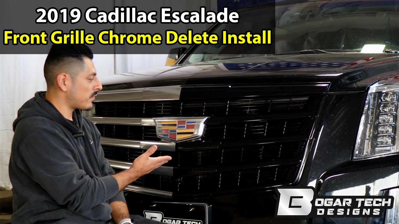 Cadillac Escalade 2015-2020 Front Grille Chrome Delete Install