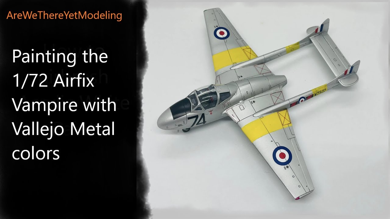 Покраска Airfix Vampire 1/72 красками Vallejo Metal Colors