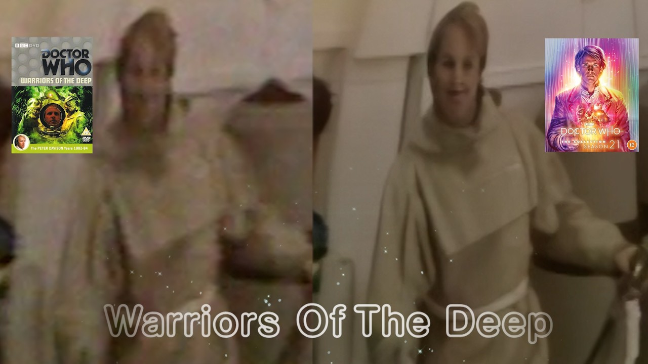 Comparison of Doctor Who Classic Warriors of the Deep DVD vs Blu-ray The Collection Season 21