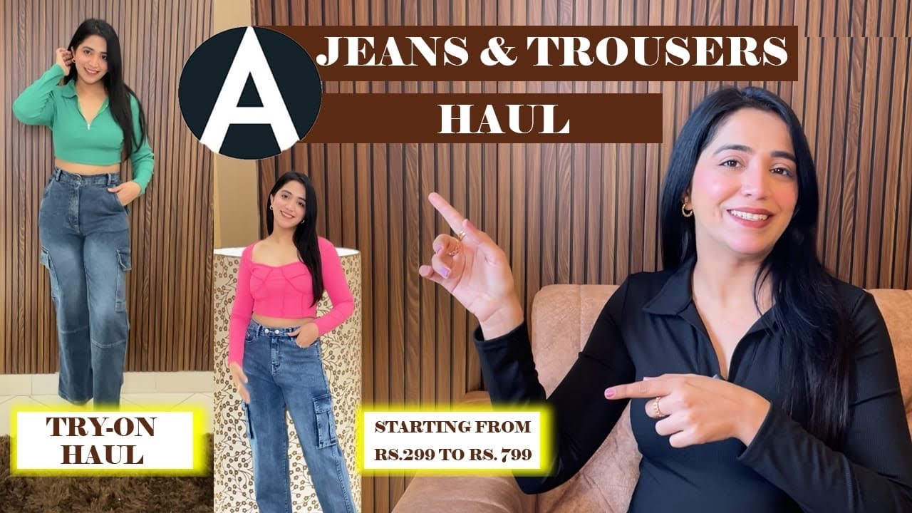 AJIO High Waisted Jeans & Trousers Haul Starting Rs.299/- 💰 || Honest Review 💯❤️