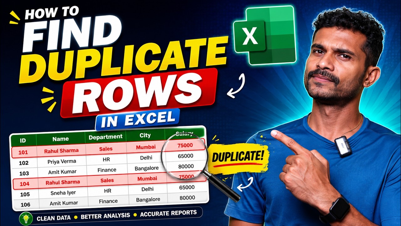 How to Find Duplicate Rows in Excel