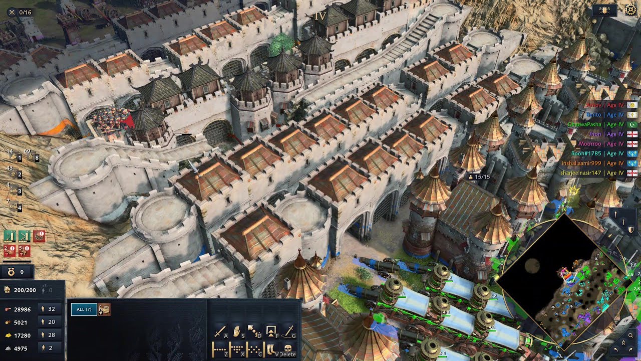 Age of Empires 4 - Massive Mountain Pass Defense PVP 4v4 Multiplayer