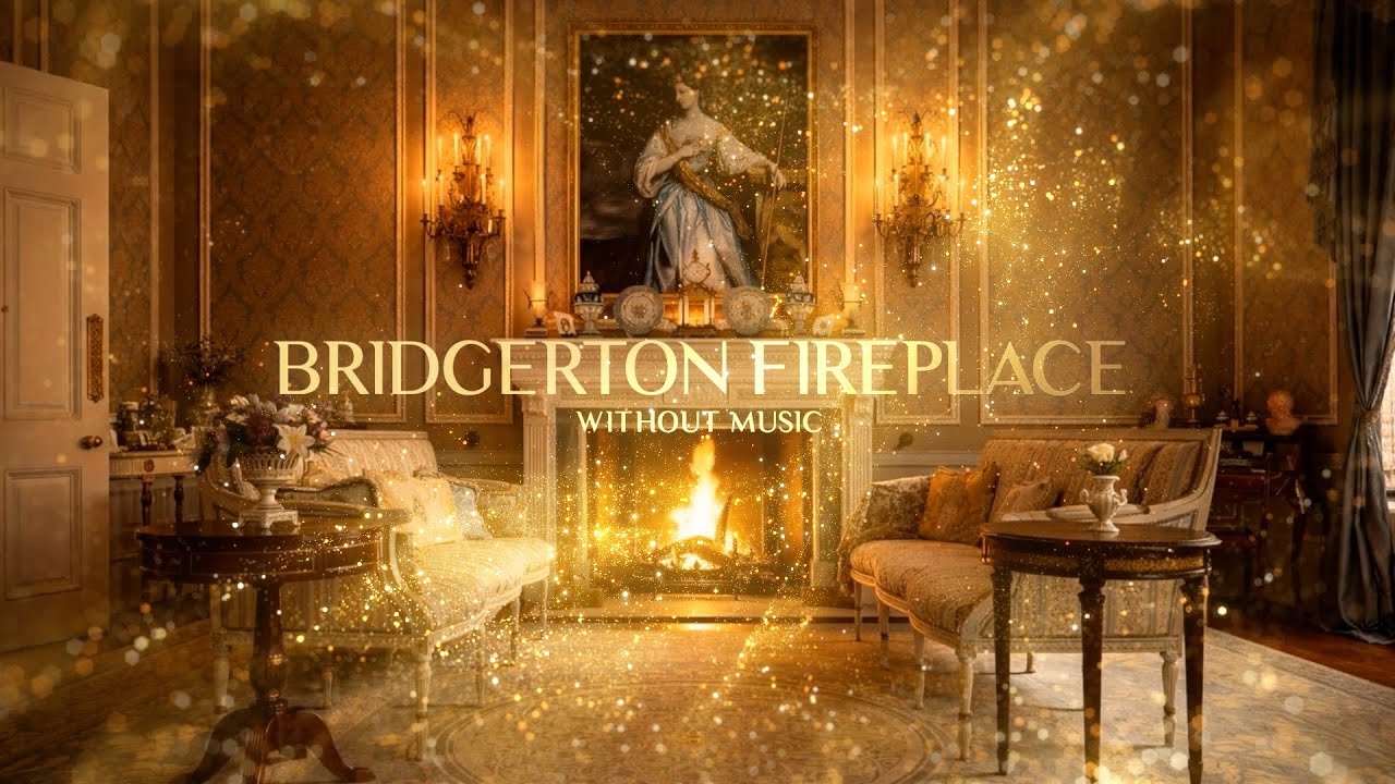 Bridgerton Living Room Ambience | Cozy Regency Fireplace for Relaxing & Reading