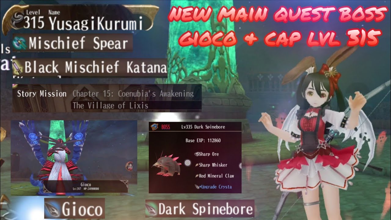 Toram online - new main quest (MQ) chap 15 epsd 6 boss gioco review & cap lvl 315 - yusagi