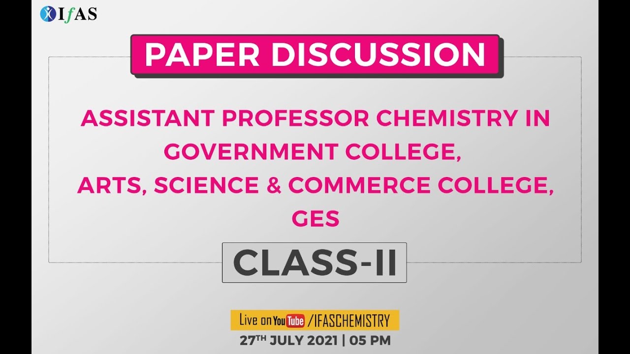 Paper Discussion of Assistant Professor Chemistry  | Class-II