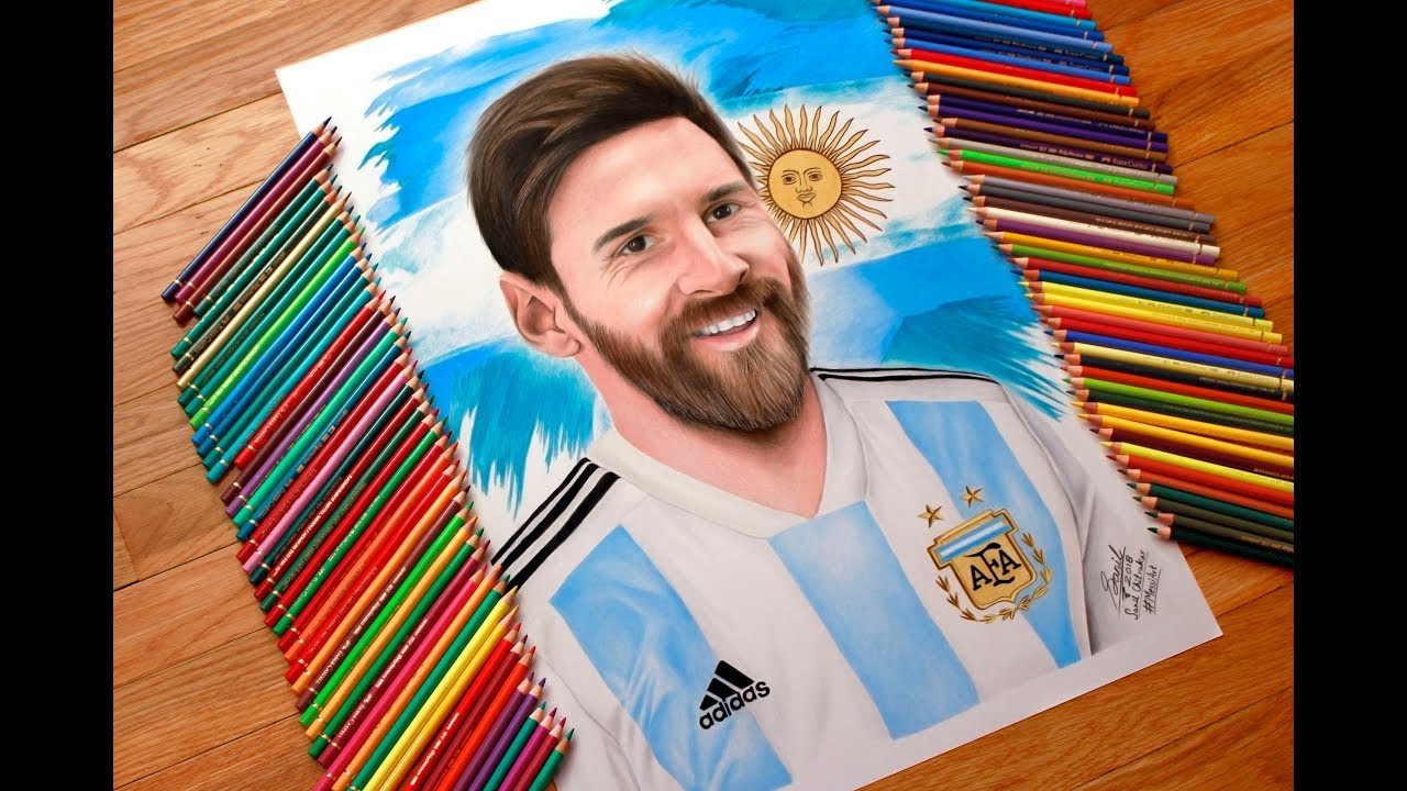Messi drawing for the #MessiArt charity campaign