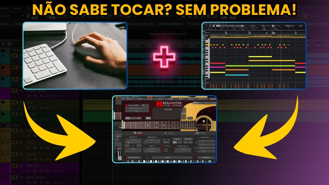 Violão Virtual no Cubase 14: Grave Usando Apenas o Mouse!