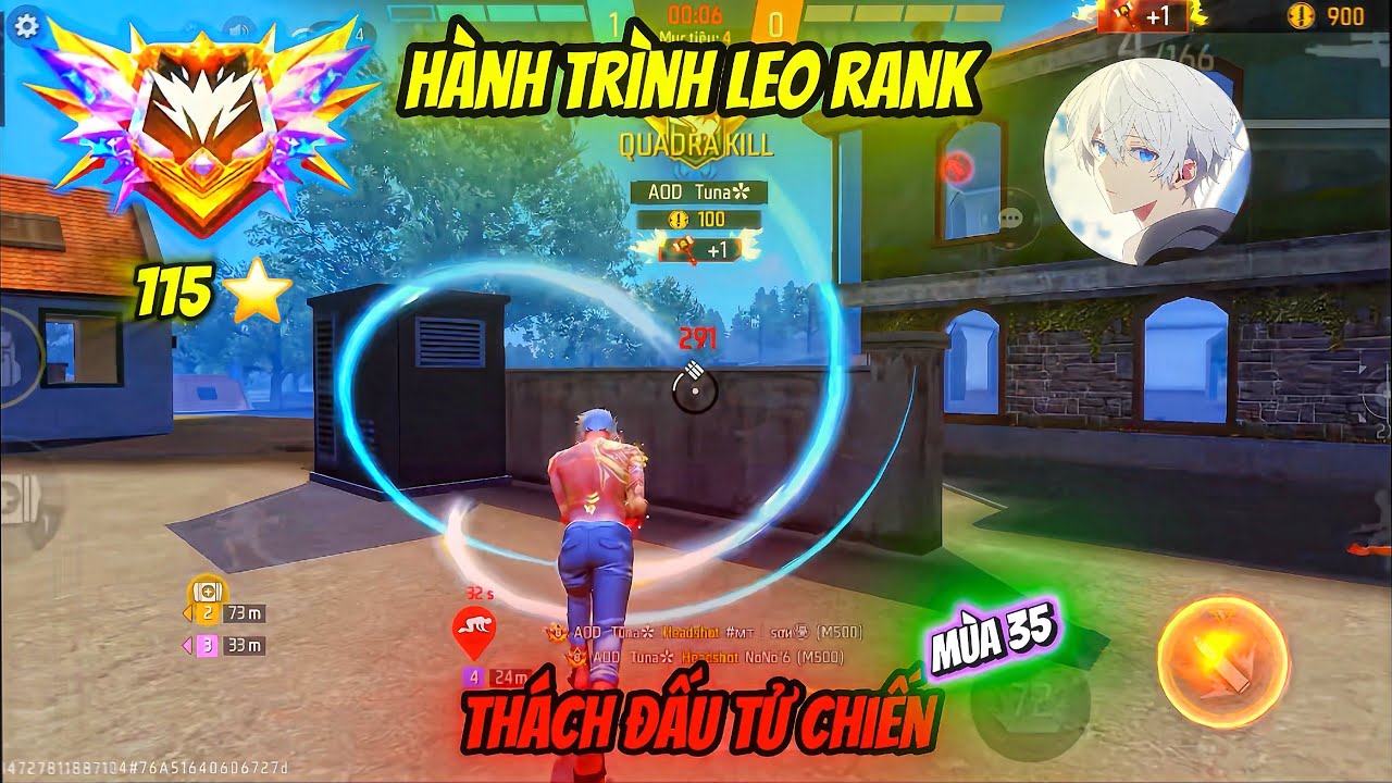 [Free Fire] Hành Trình Leo Rank Thách Đấu Tử Chiến 115⭐️ Mùa 35 | Tuna