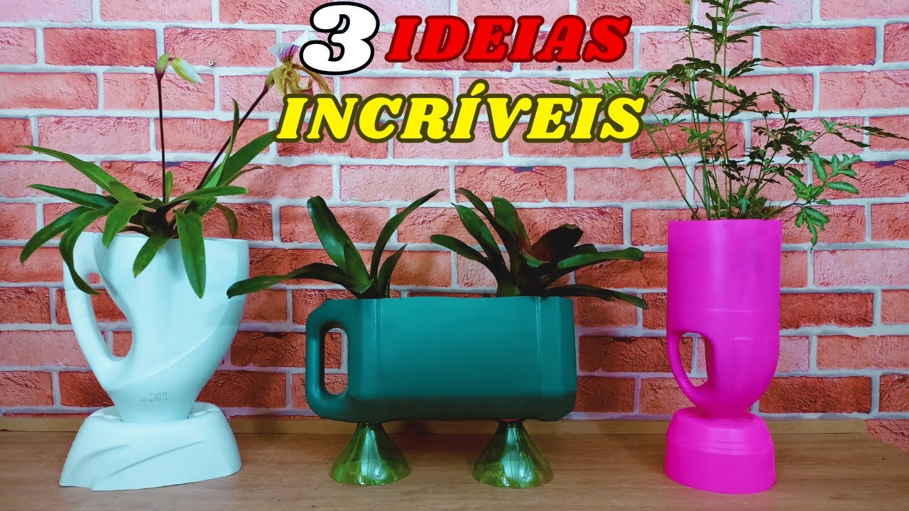 Reciclagem Criativa: 3 Vasos Lindos Feitos com Embalagens Plásticas#VasosDecorativos#VasosDePlantas