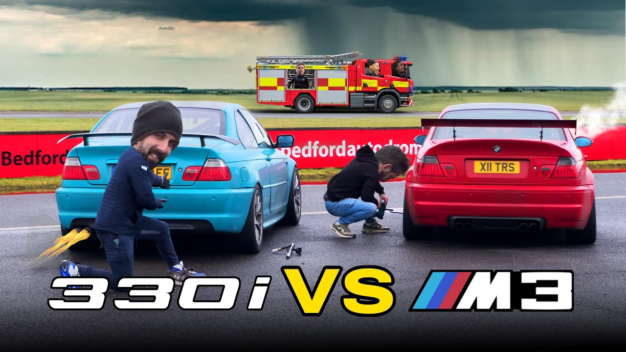 BMW E46 M3 vs E46 330Ci Clubsport *WET TRACK BATTLE*