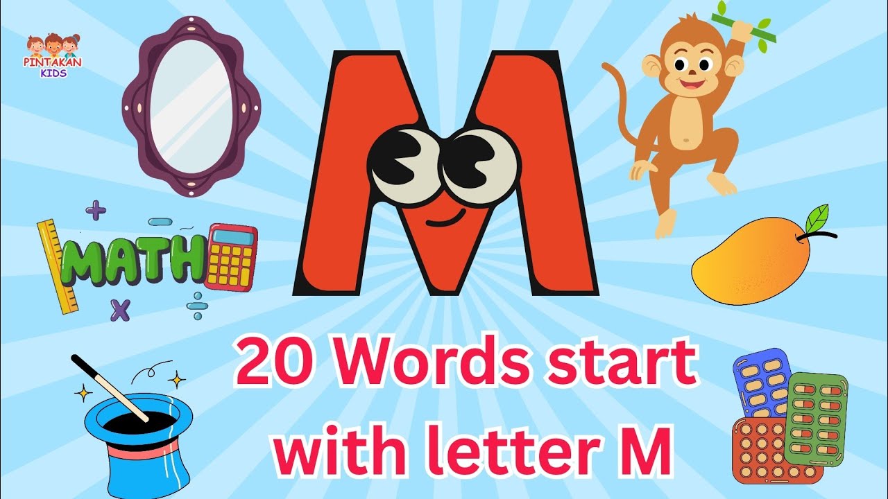 Words start with letter M | letter M | Learning video for kids 