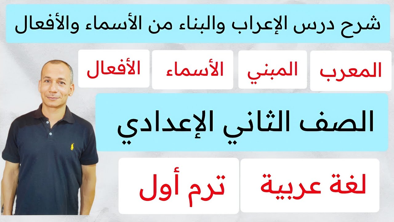 شرح درس الاعراب والبناء المعرب والمبني من الأسماء الأسماء المبنية المعرب والمبني من الأفعال