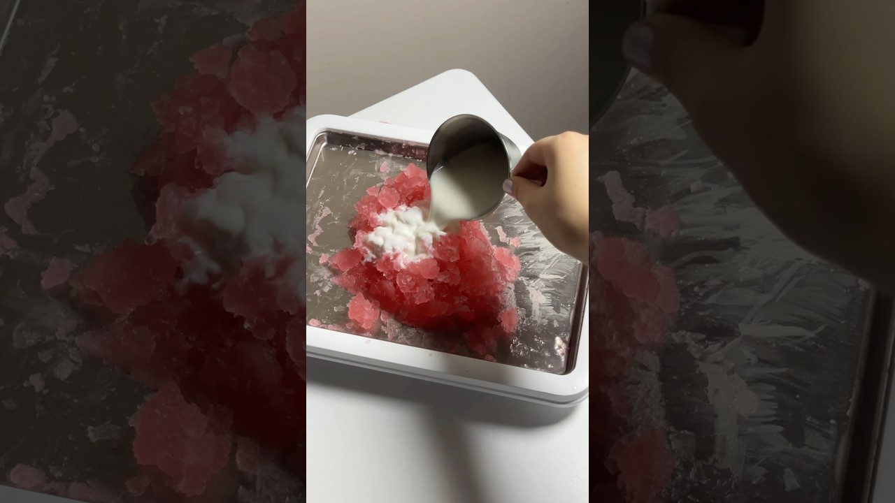 Making Frozen Dessert With Me #stirfry #dessert #frozen #satisfying #aesthetic #milk #ice #recipe